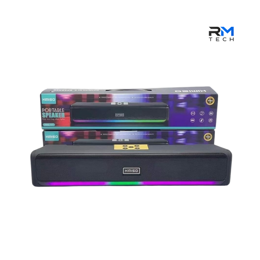 Kimiso KMS-177 Coluna Bluetooth Portátil com Luzes RGB LED Preto – RM TECH
