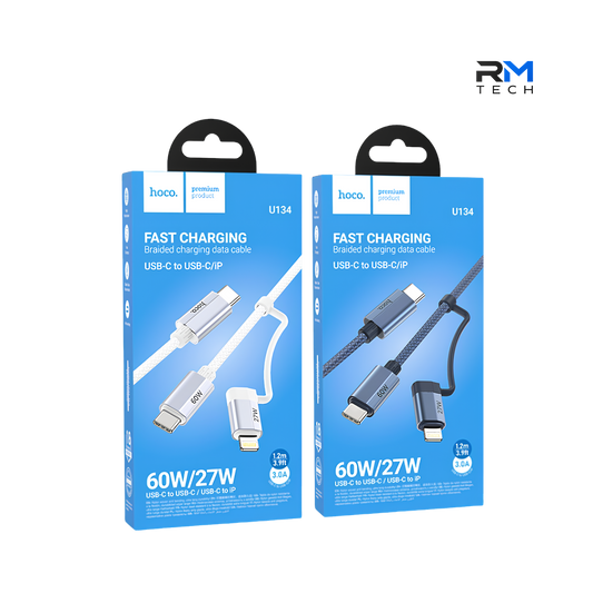 Cabo HOCO U134 USB-C e Lightning carregamento rápido - RM TECH