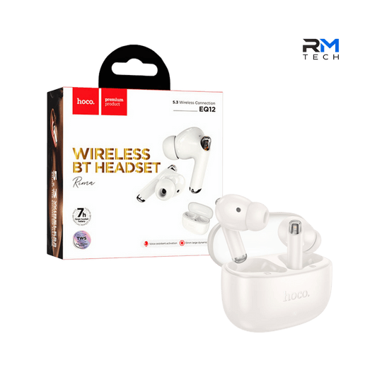 HOCO EQ12 Rima Auriculares Bluetooth True Wireless Branco – RM TECH