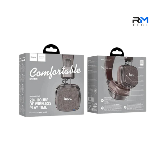 HOCO W56 Auscultadores Bluetooth Sem Fios Dobráveis com Bluetooth 5.3 e Autonomia Superior a 28 Horas Preto – RM TECH