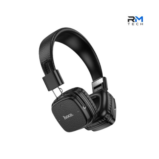 HOCO W56 Auscultadores Bluetooth Sem Fios Dobráveis com Bluetooth 5.3 e Autonomia Superior a 28 Horas em Preto – RM TECH