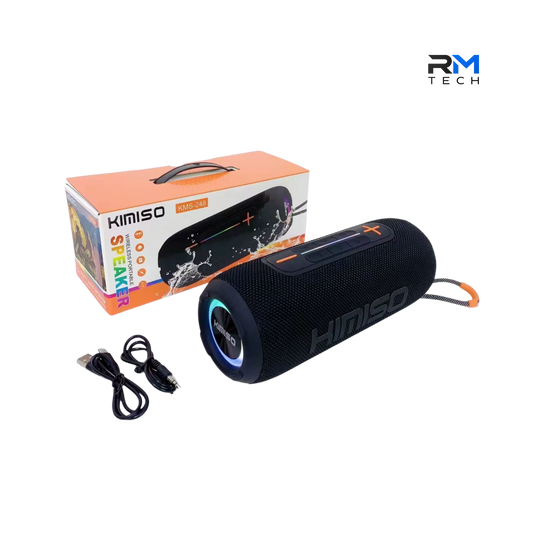 Kimiso KMS-248 Coluna Bluetooth Portátil 16W com Luzes RGB LED Preto – RM TECH