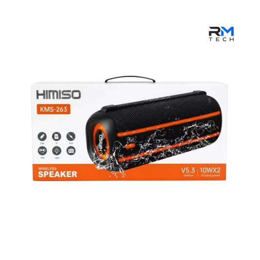 Kimiso KMS-263 Coluna Bluetooth Portátil 20W com Luzes RGB LED Preto – RM TECH