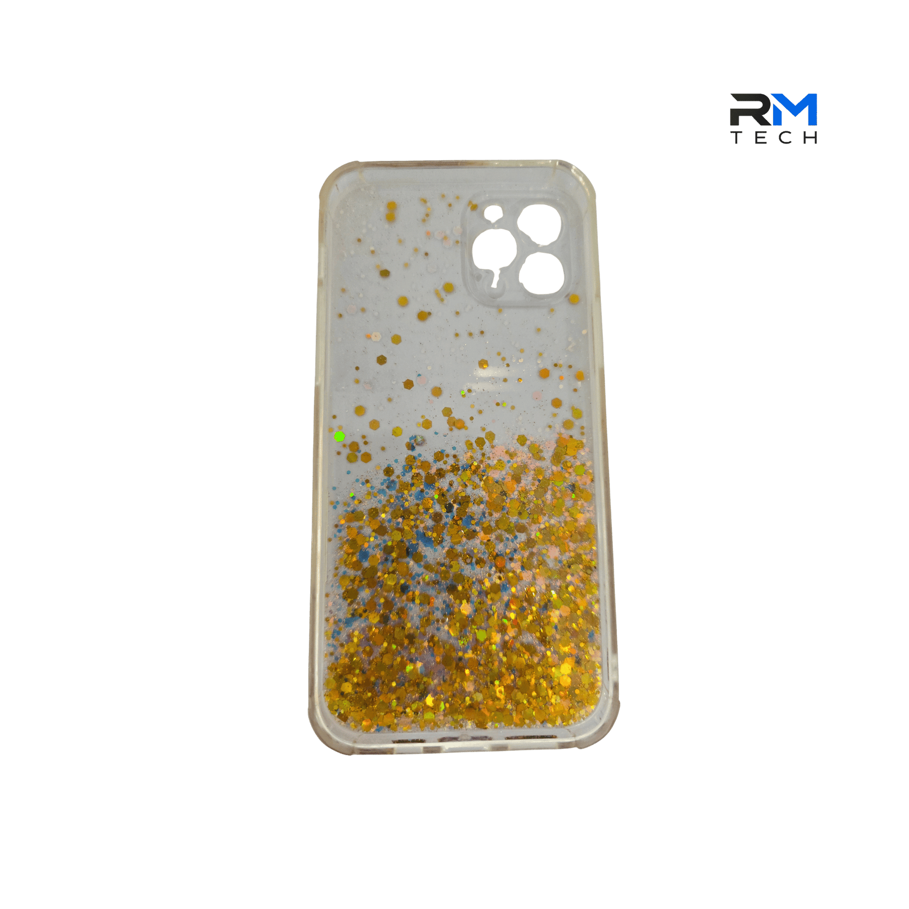 Glitter Clear Case for iPhone 12 Pro – Gold Sparkle Shockproof Transparent Cover