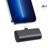 VEGER V0556P Mini Power Bank – 5000mAh with Built-in Lightning Connector & 20W PD Fast Charging – Black