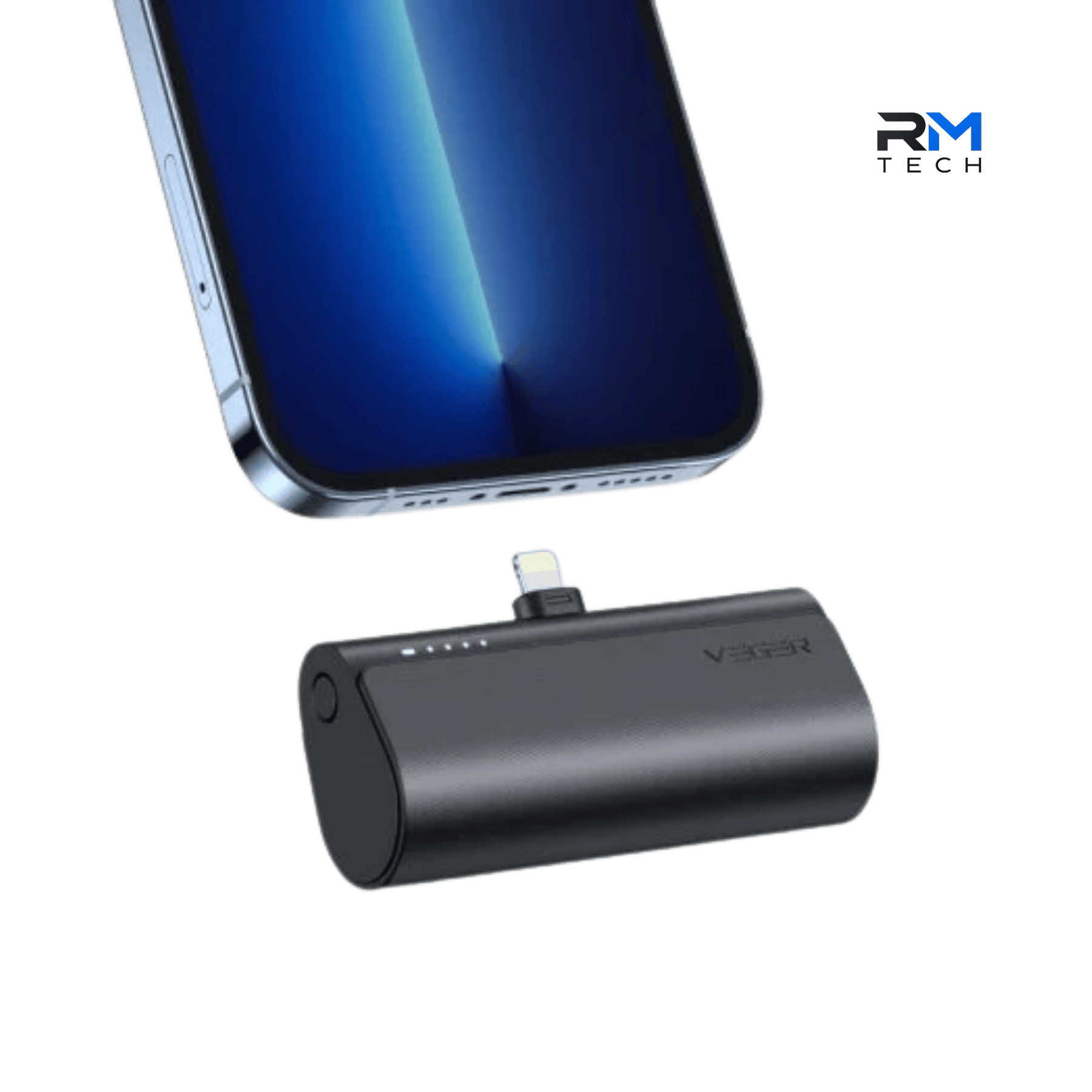 VEGER V0556P Mini Power Bank – 5000mAh with Built-in Lightning Connector & 20W PD Fast Charging – Black