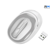 HOCO GM34 Dual-Mode Bluetooth & 2.4GHz Wireless Business Mouse – Transparent White