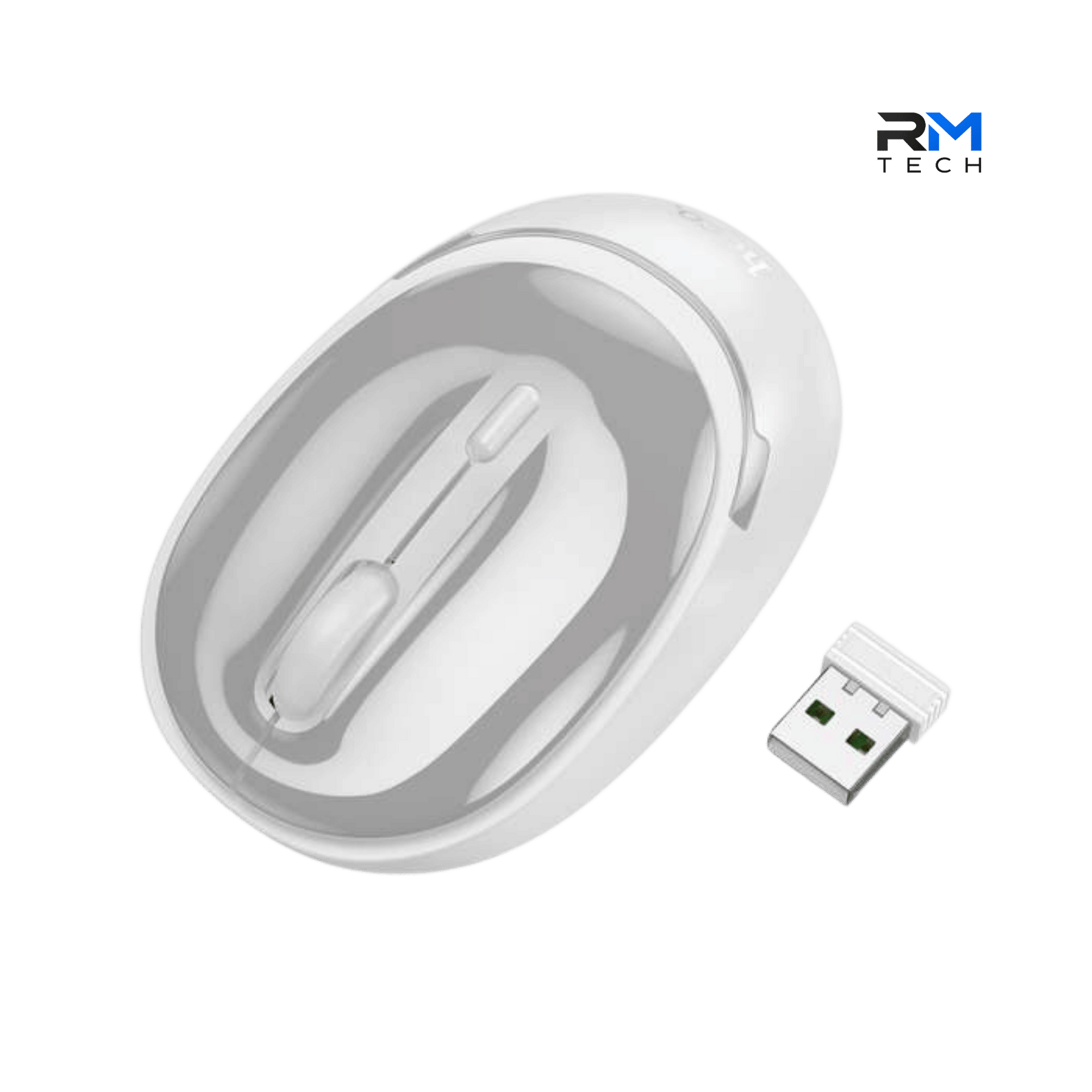 HOCO GM34 Dual-Mode Bluetooth & 2.4GHz Wireless Business Mouse – Transparent White