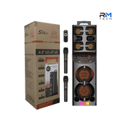SING-E JQS9602 Portable Bluetooth Party Speaker – 60W with Dual Wireless Microphones, RGB LED Lights & Remote
