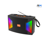 SING-E ZQS-826 Portable Bluetooth Wireless Speaker with RGB LED Lights & FM Radio – Black