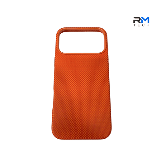 Premium Orange Carbon Fiber Magnetic Case for iPhone 17 Pro Max – Slim Shockproof Protective Cover