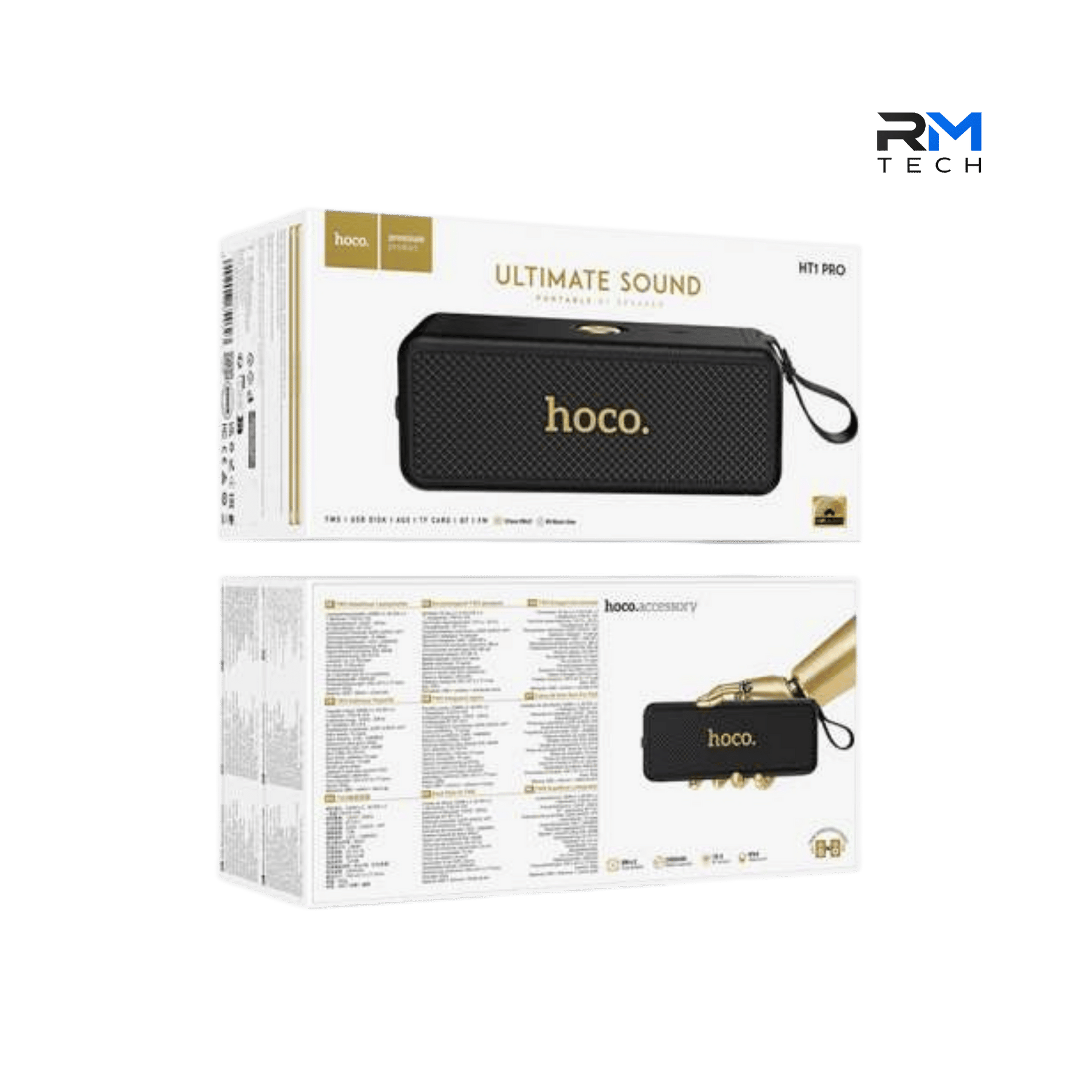 HOCO HT1 Pro Portable Wireless Bluetooth Speaker – 16W Stereo Sound, Bluetooth 5.4, TWS, IPX4 – Black