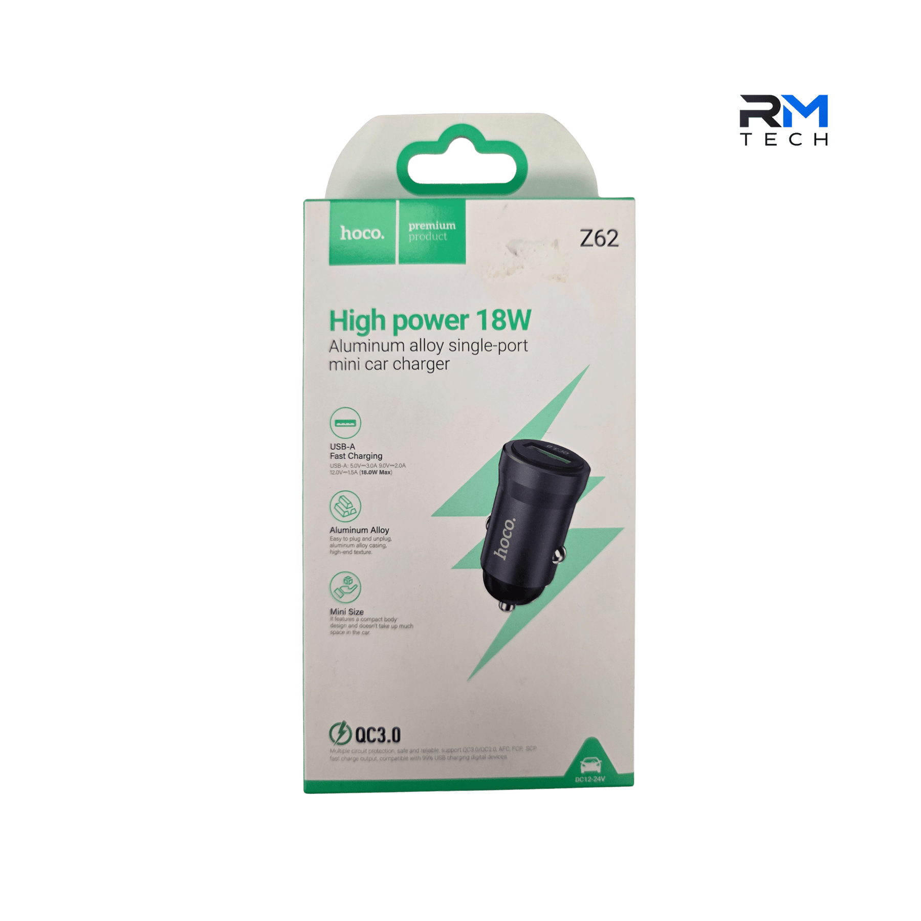 HOCO Z62 18W QC3.0 Mini USB Car Charger – Aluminium Alloy Fast Charger