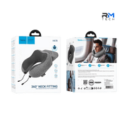 HOCO HX70 360° Memory Foam Travel Neck Pillow – Grey