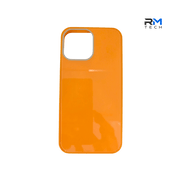 Glossy Silicone Case for iPhone 13 Pro Max – Premium Protective Phone Cover (Orange)