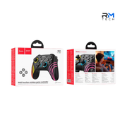 HOCO GA2 Unicorn Multi-Function Wireless Game Controller for Nintendo Switch, PC & Mobile – Bluetooth 4.2 – RGB Lighting – Black