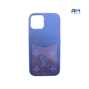 Luxury Leather Card Holder Case for iPhone 13 Pro Max – Premium Protective Wallet Cover (Blue)