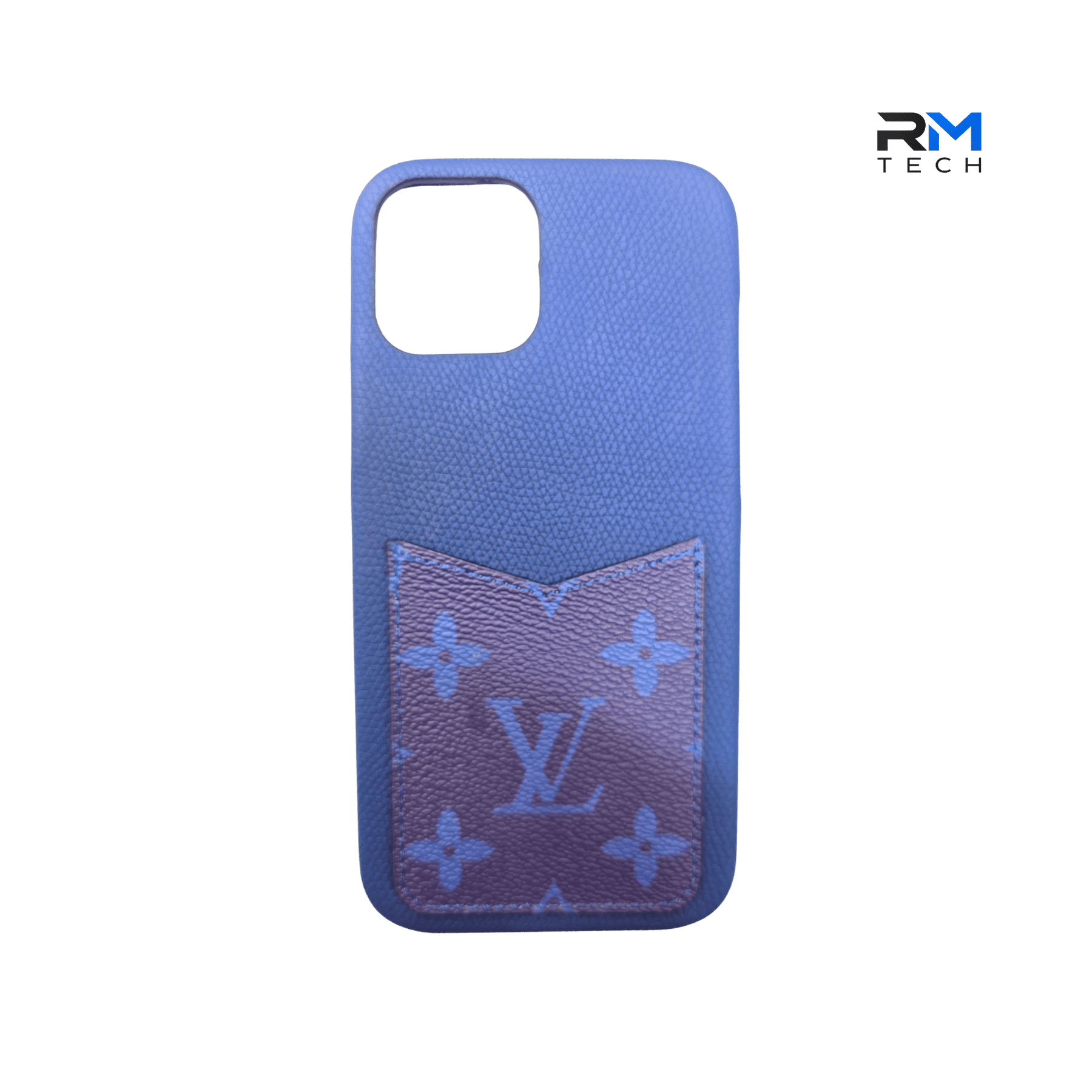 Luxury Leather Card Holder Case for iPhone 13 Pro Max – Premium Protective Wallet Cover (Blue)