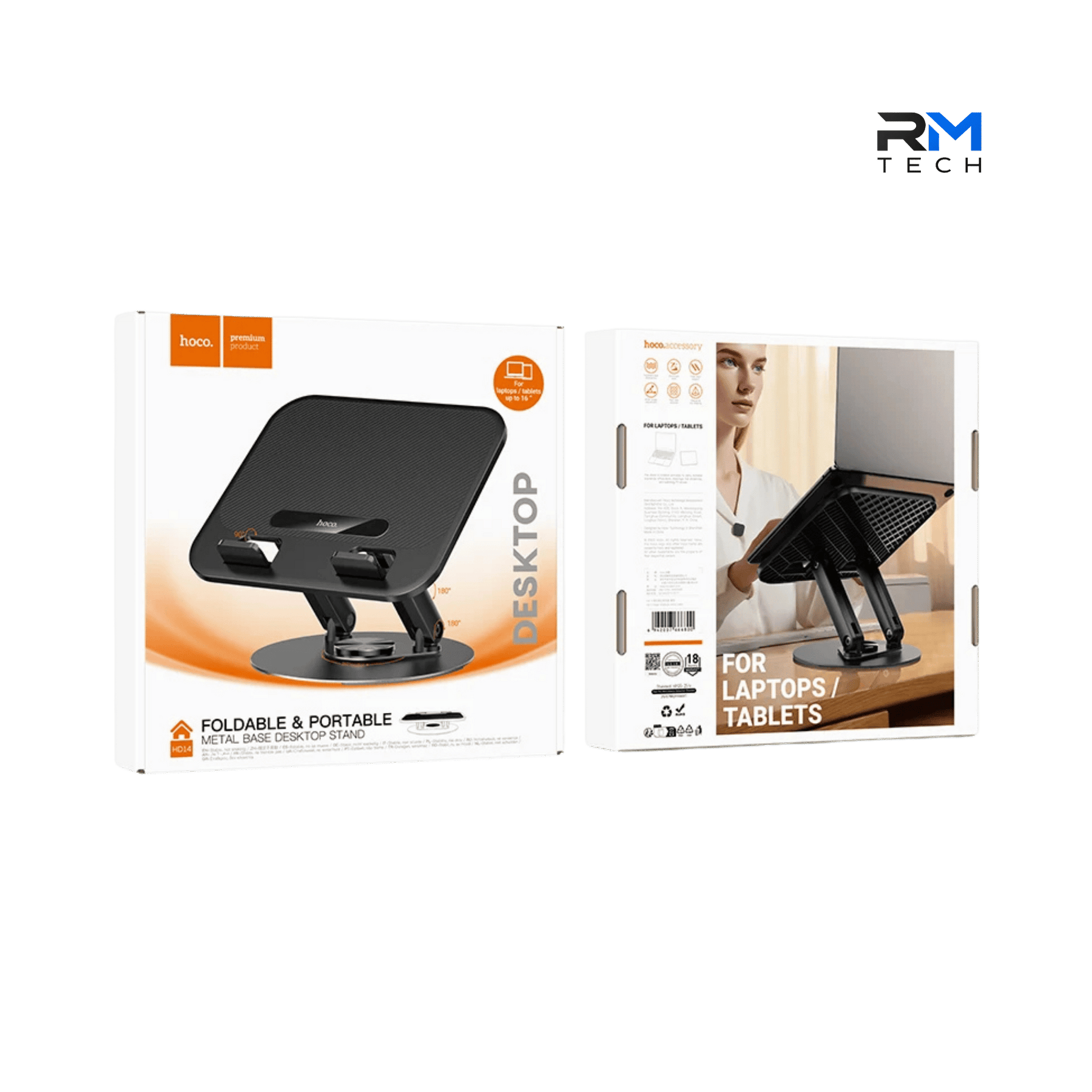 HOCO HD14 Hope Foldable Rotating Laptop Stand – Adjustable Metal Desktop Stand for Laptops & Tablets up to 16"
