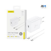 FONENG EU62 45W GaN USB-C Fast Wall Charger with USB-C to USB-C Cable – White
