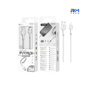 MTK TB1246 USB-A to Lightning Charging & Data Cable – 2M, 2.4A Fast Charging – White