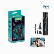 SANDA SD-5880 3-in-1 USB Rechargeable Personal Grooming Trimmer Kit – Nose, Ear & Eyebrow Hair Trimmer – Black