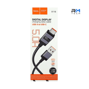 HOCO X118 USB-A to USB-C Digital Display Fast Charging Cable – 50W, 1M – Black