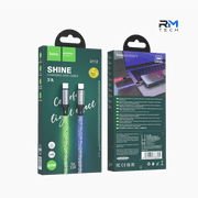 HOCO U112 Shine USB-C to USB-C LED Fast Charging & Data Cable – 60W PD, 1M – Grey