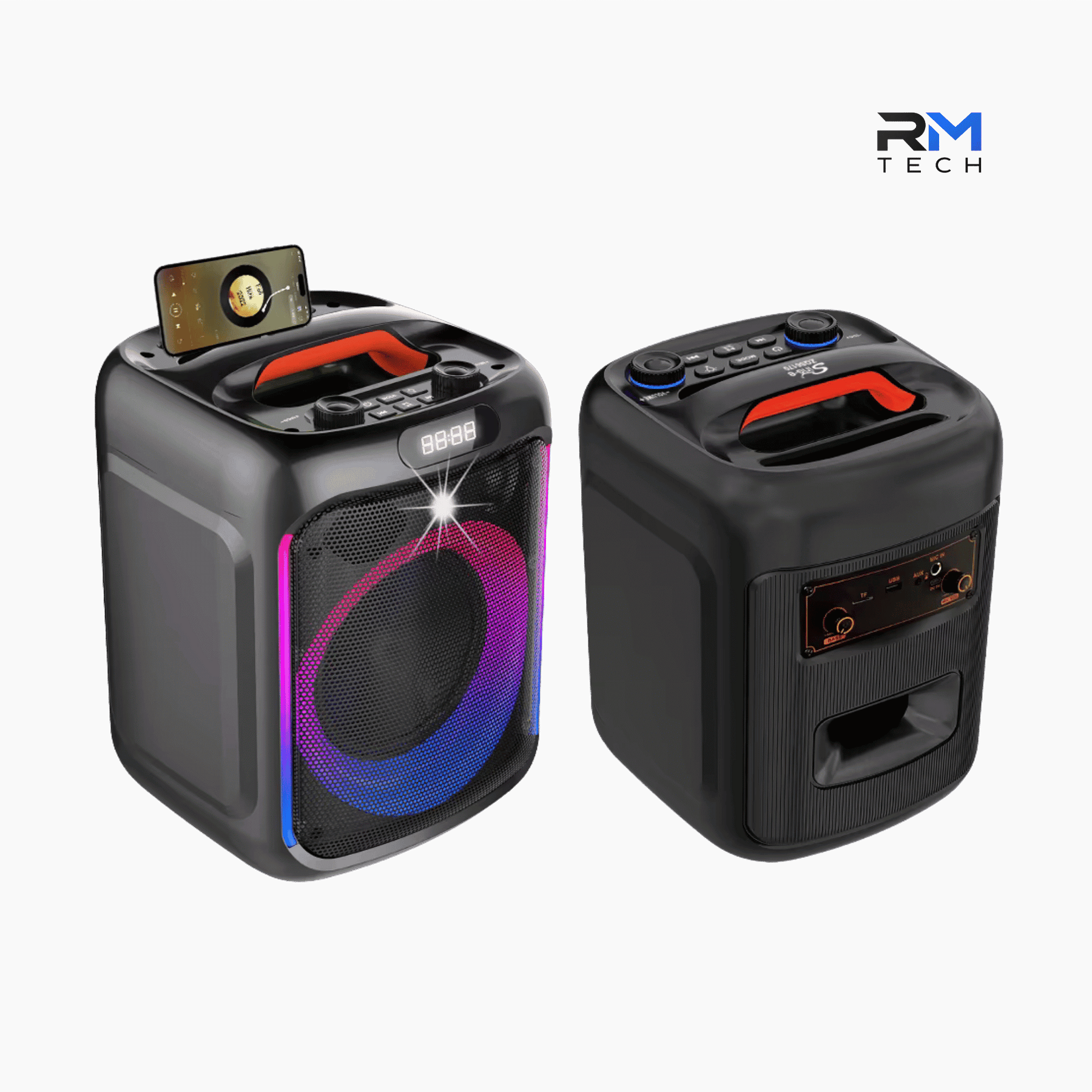 SING-E ZQS6170 Portable Bluetooth Party Speaker – 6.5" Subwoofer, Wireless Microphone, RGB LED Lights & Remote