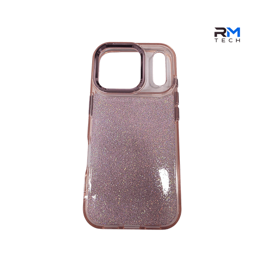 Glitter Sparkle Protective Case for iPhone 17 Pro – Luxury Shockproof Cover (Rose Gold)