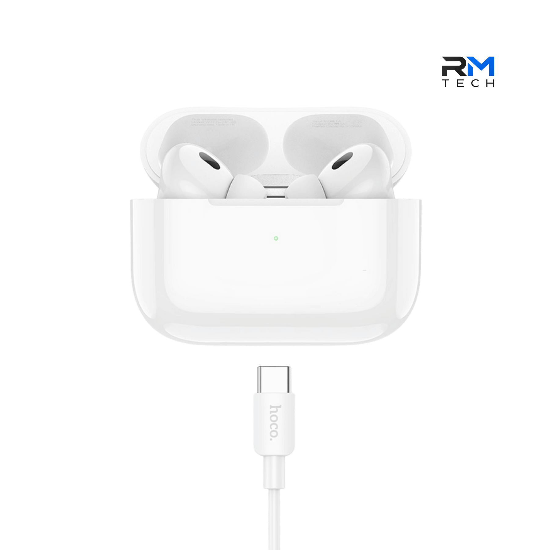HOCO EW93 True Wireless Bluetooth Earbuds with ANC & USB-C Charging Case – White