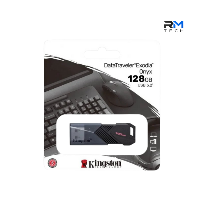 Kingston DataTraveler Exodia Onyx 128GB USB 3.2 Flash Drive – High-Speed USB Memory Stick – Black