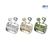 HOCO EW55 Spinner Cyberpunk True Wireless Bluetooth Earbuds with Transparent Charging Case – White / Gold / Green