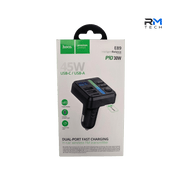 HOCO E89 45W Bluetooth FM Transmitter & PD Car Charger with USB-C, USB-A & TF Card