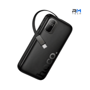 HOCO Q51 Key 10000mAh Power Bank with Built-in USB-C Cable & PD 20W Fast Charging – Black