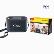 SING-E Portable Bluetooth Speaker with RGB Lights & Shoulder Strap – Black