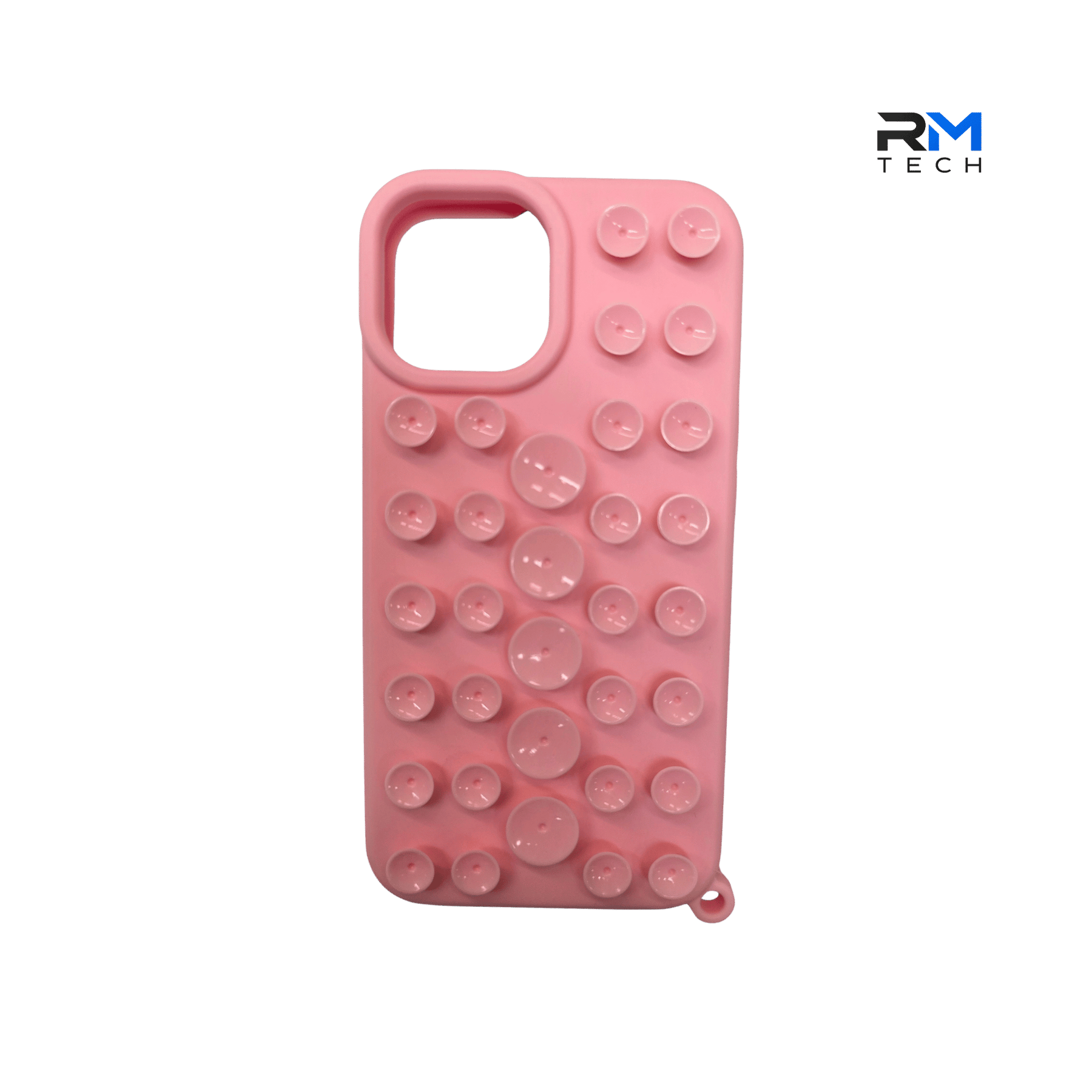 Silicone Suction Grip Case for iPhone 13 & iPhone 14 – Pink Protective Cover