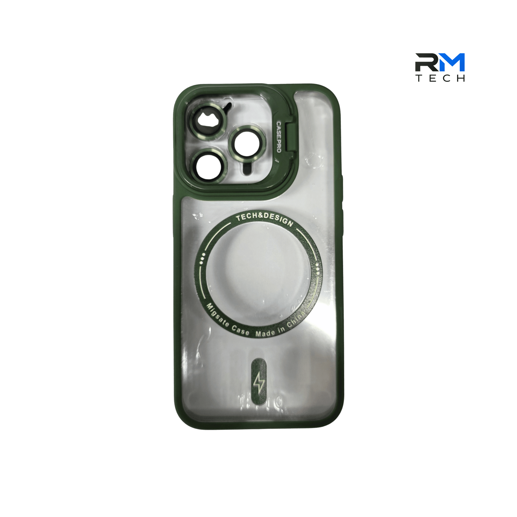 MagSafe Clear Shockproof Case for iPhone 15 Pro – Green Camera Guard & Magnetic Charging Cover