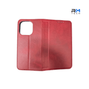Premium Leather Wallet Case for iPhone 15 Pro – Flip Folio Cover with Card Holder & Stand