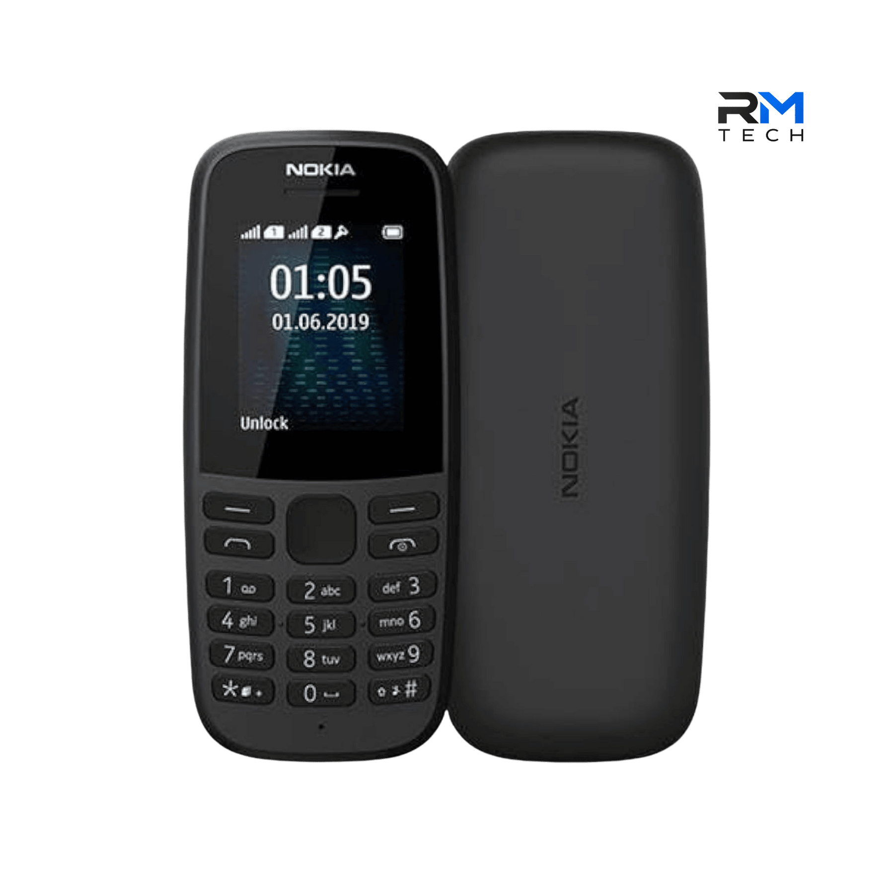 Nokia 105 Dual SIM Feature Phone – 1.77" Display – Long Battery Life – Black