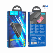 HOCO J100 High-ranking Ultra-Thin Power Bank – 10000mAh – Black