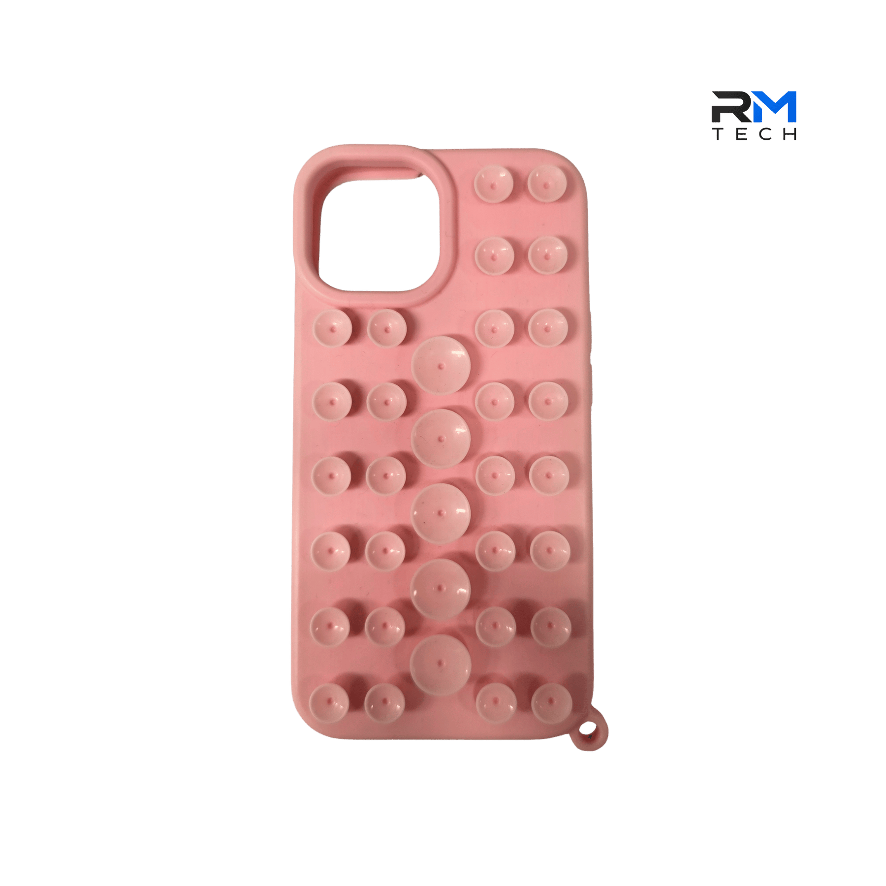 Pink Suction Cup Silicone Case for iPhone 15 Pro – Bubble Grip Shockproof Cover