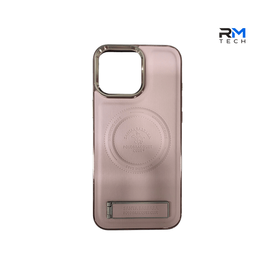 Santa Barbara Magnetic Leather Case with Stand for iPhone 16 Pro Max – Premium Shockproof Protective Cover