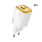 HOCO N52 PD20W + QC3.0 Fast Wall Charger – 20W USB-C & 18W USB-A Dual Port EU Plug – White