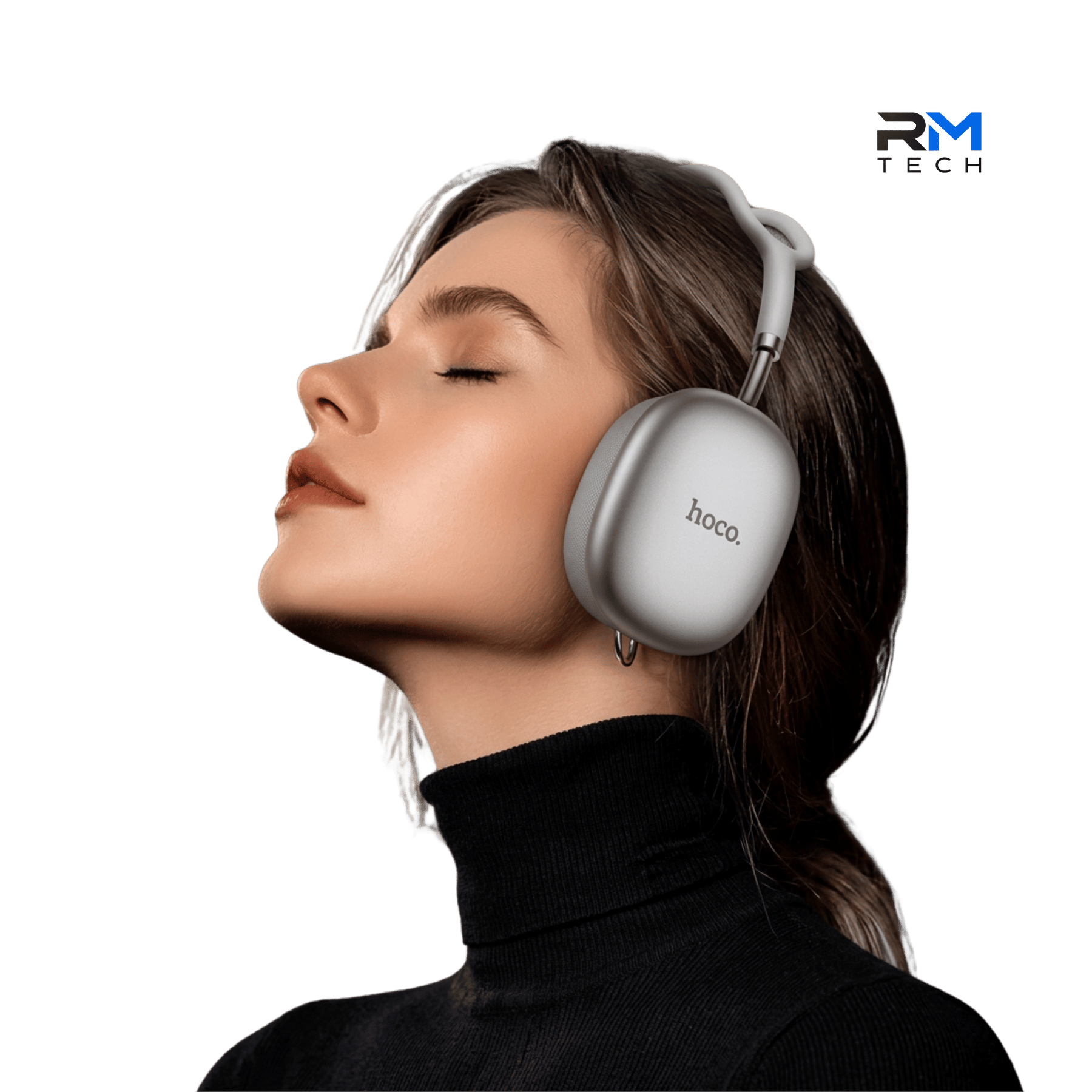 HOCO W55 Wireless Bluetooth Headphones – 90 Hours Playtime | Silver
