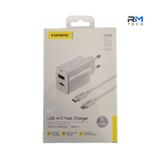 Foneng EU66 20W USB-A + USB-C Fast Charger with Type-C to Lightning Cable