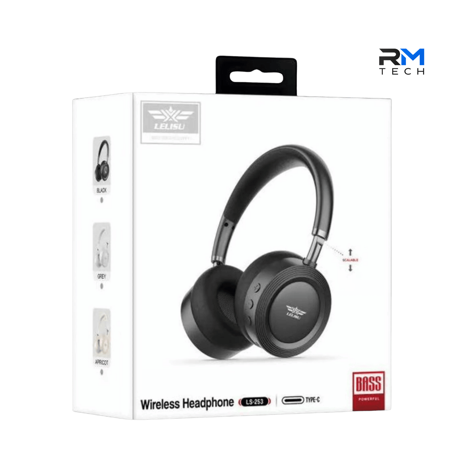 LELISU LS-253 Wireless Bluetooth Headphones – Deep Bass, Type-C Charging, Built-in Microphone – Black