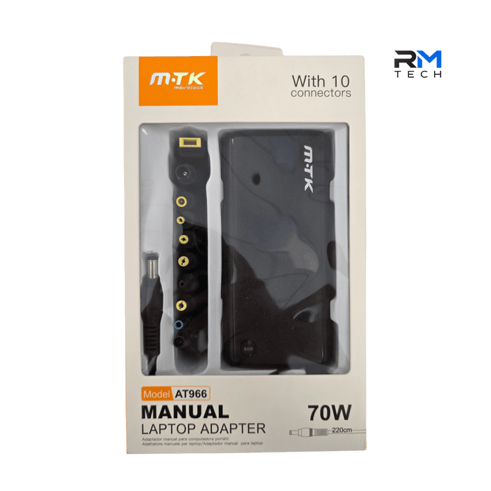 MTK AT966 70W Universal Manual Laptop Adapter with 10 Connectors