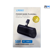 VEGER Power Bank PlugOn-L 5000mAh 20W PD Portable Charger with Built-in Lightning Connector – W0556P