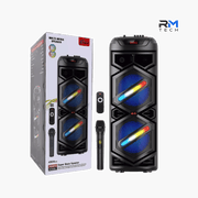 SING-E ZQS8233 Portable Bluetooth Party Speaker – Dual 8" Speakers, Wireless Microphone, RGB LED Lights & Remote